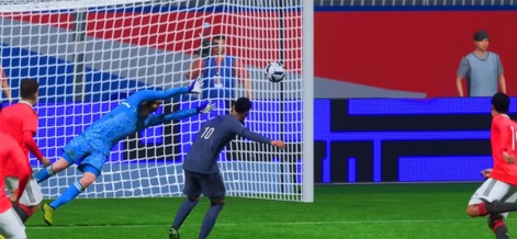 World Soccer Football Games - Los usuarios pueden vivir la euforia de un gol con la pelota en la red y observar las animaciones dinámicas de celebración de los jugadores.