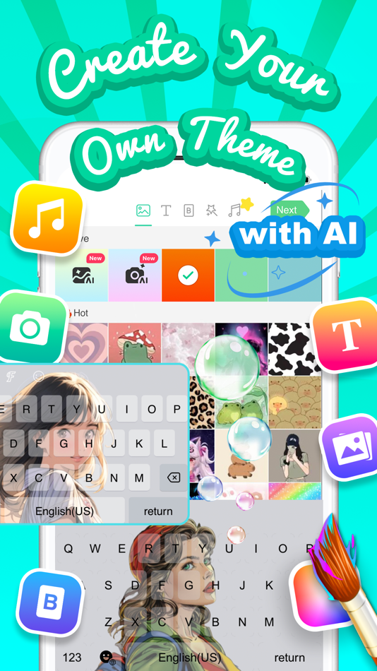 #2. Kika Keyboard: Custom Themes (iOS) بواسطة: Cheese Mobile, Inc.