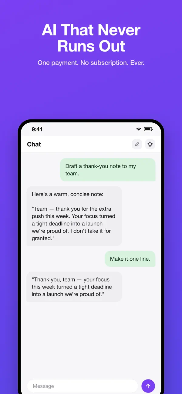 Screenshot #1 pour privateSLM: Local AI Chat