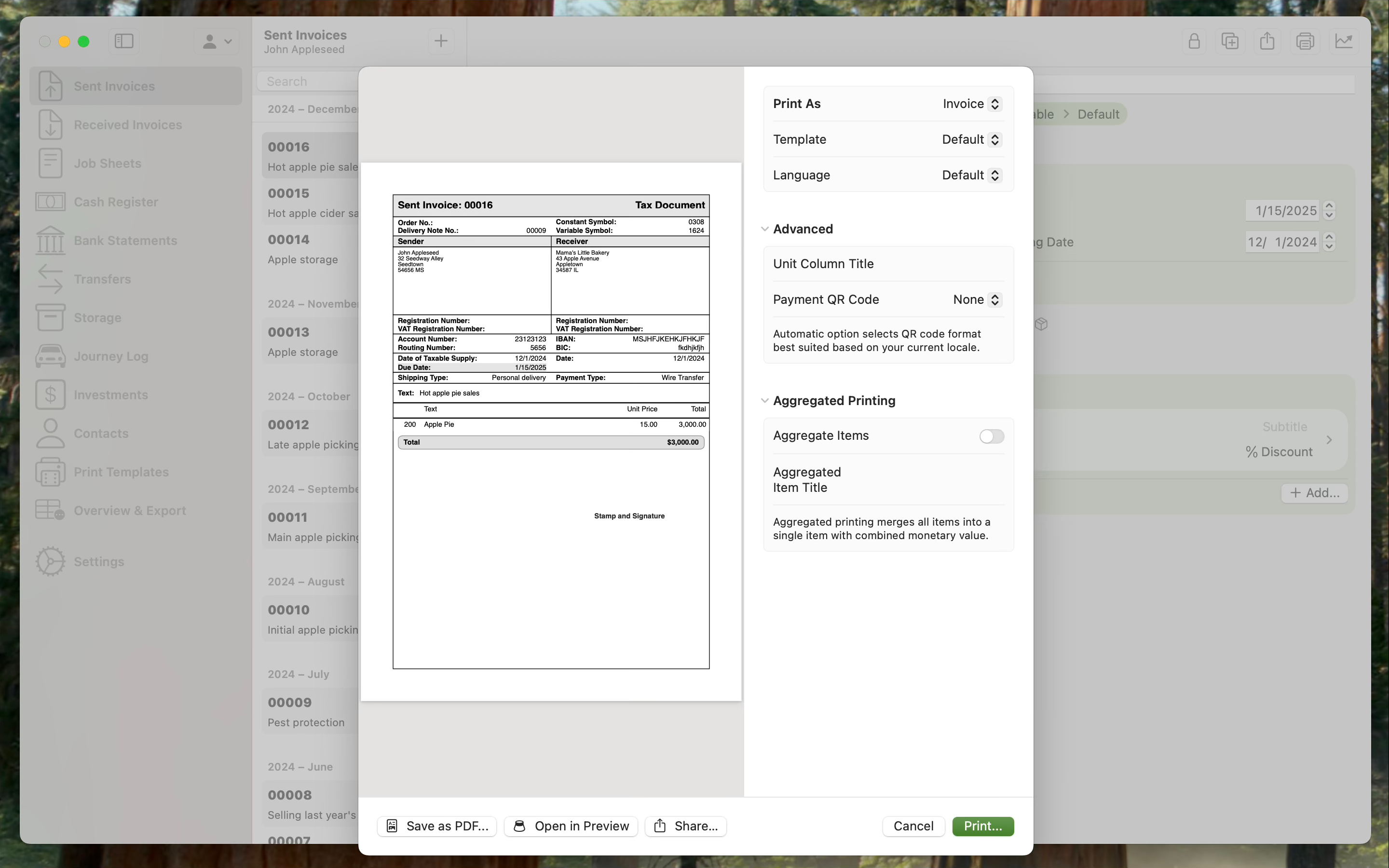 Invoice Rex