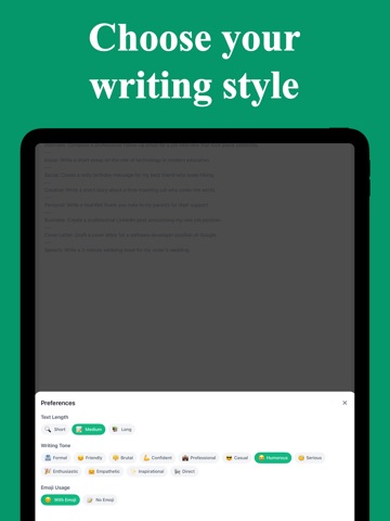 Writo - AI Writer iPad screenshot