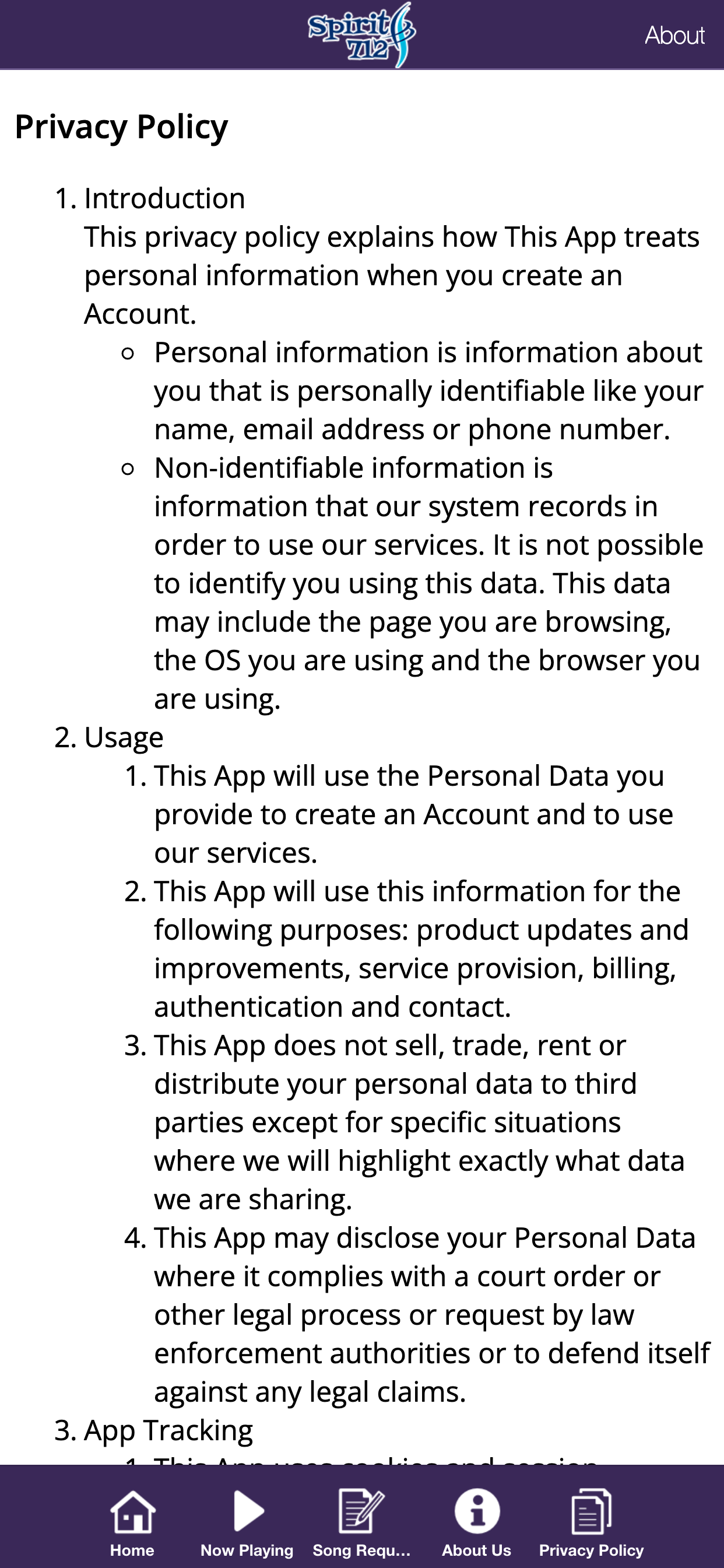 Spirit 712 App screenshot 5