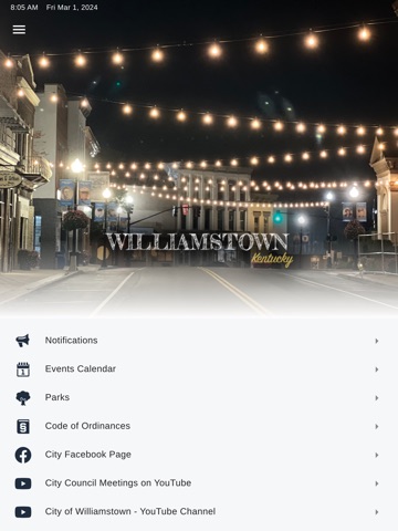 Williamstown KY iPad screenshot