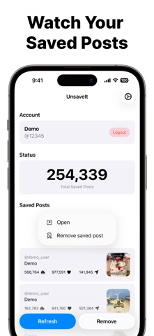 Remove Saved Videos: UnsaveIt iPhone screenshot