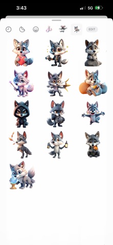 Whispering Wolf Stickers iPhone screenshot