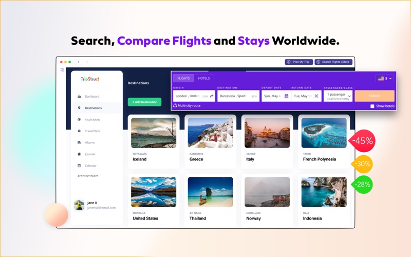 TripStruct: Flights & Stays Screenshot