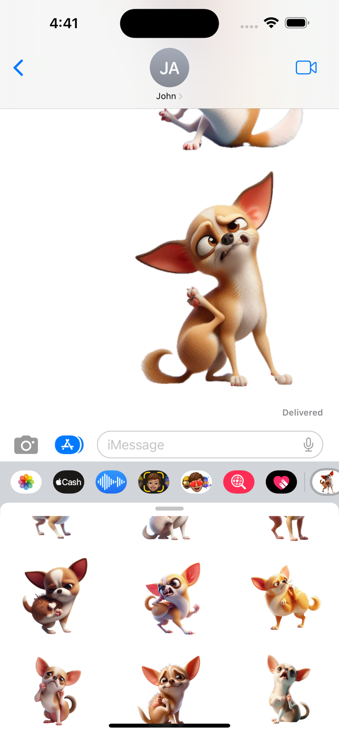 Scratching Chihuahua Stickers