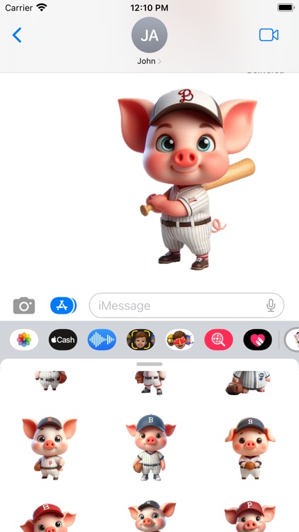 Baseball Piglet Stickers screenshot-5