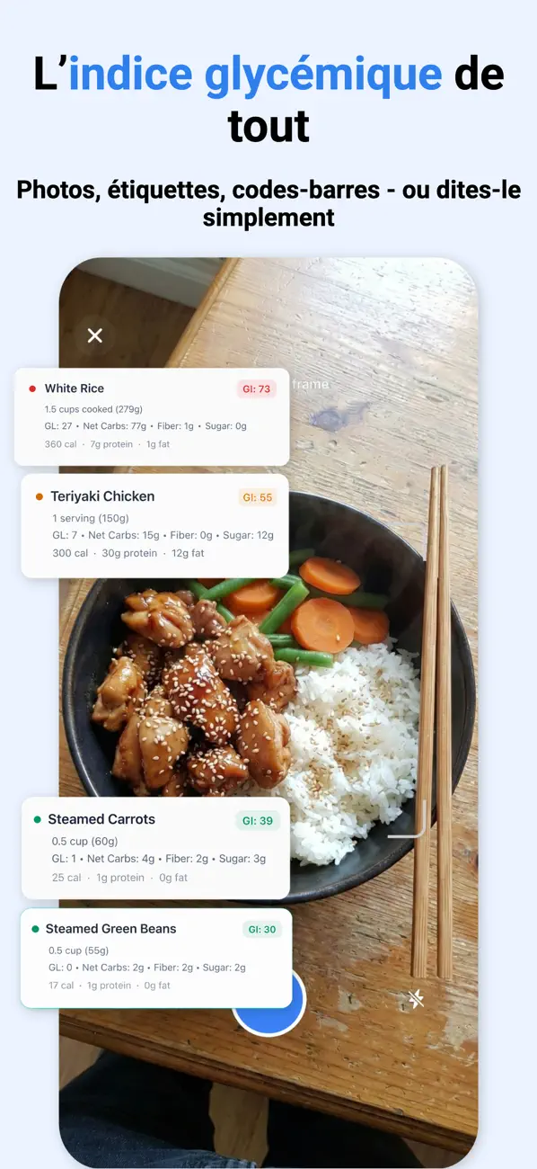 Screenshot #2 pour Glycemic Snap: Index & Charge