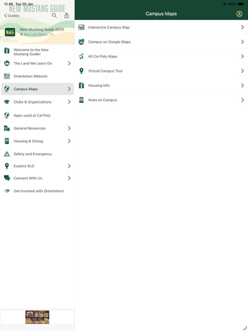 Cal Poly Orientation iPad screenshot