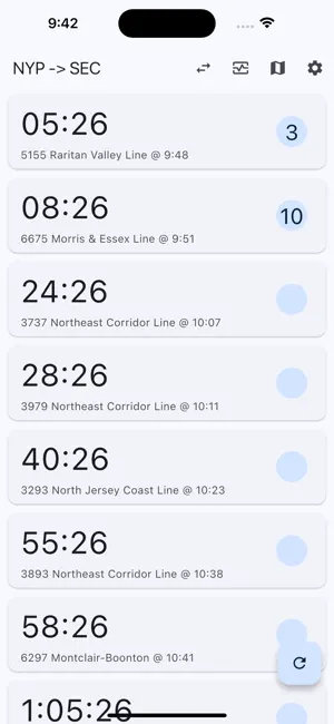 NJ Tracks - Train Times screenshot 1