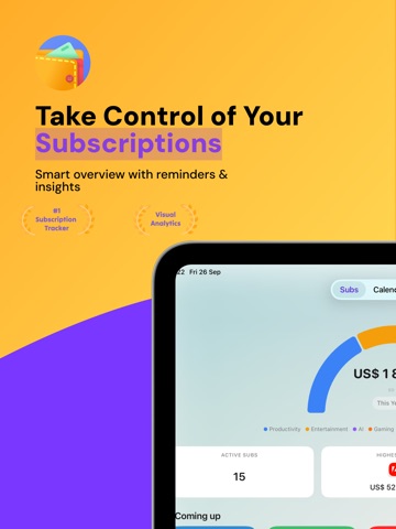 Subscription Tracker - Submind iPad screenshot