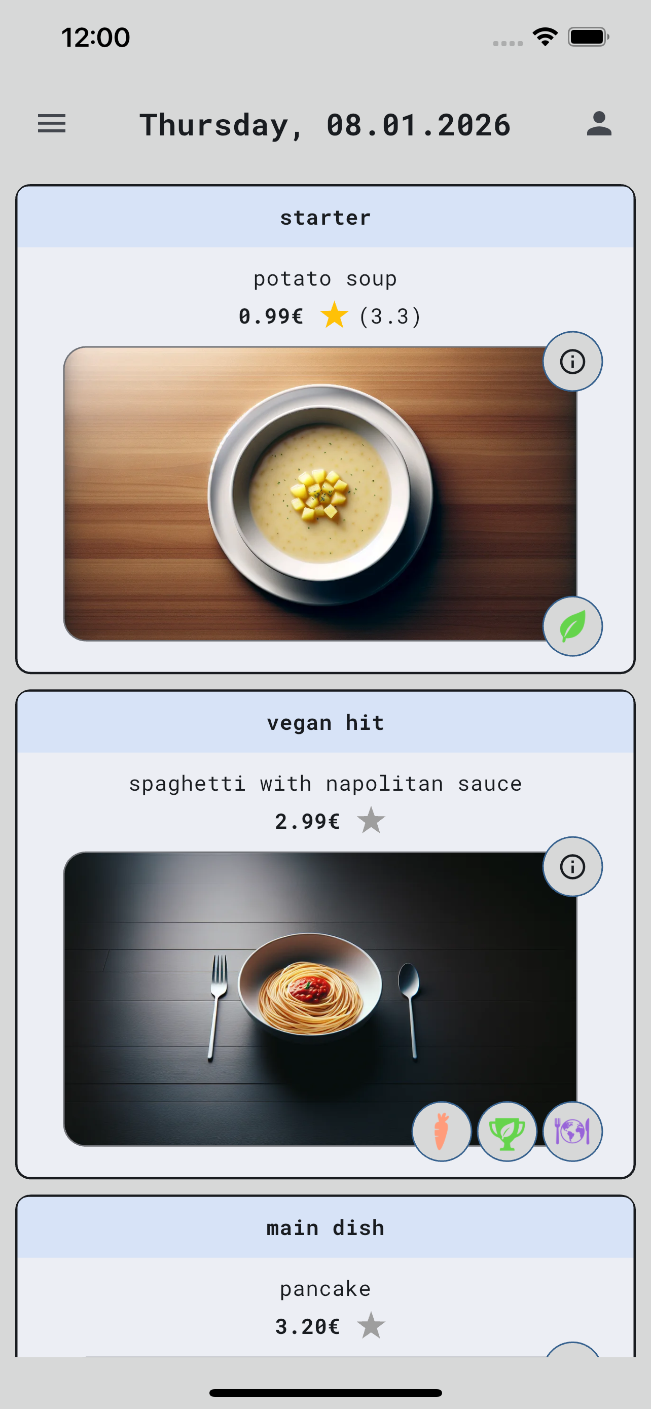 Mensa Menu