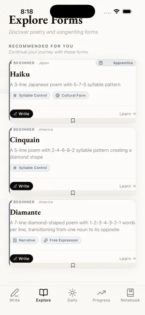 Verse - Poetry Writing App screenshot 4