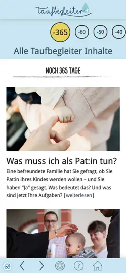 Screenshot von Taufbegleiter auf dem iPhone 1