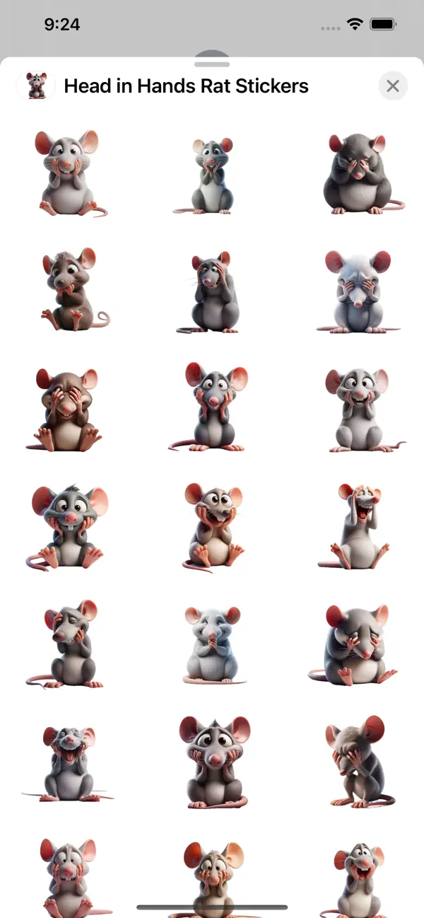 Screenshot #1 pour Head in Hands Rat Stickers