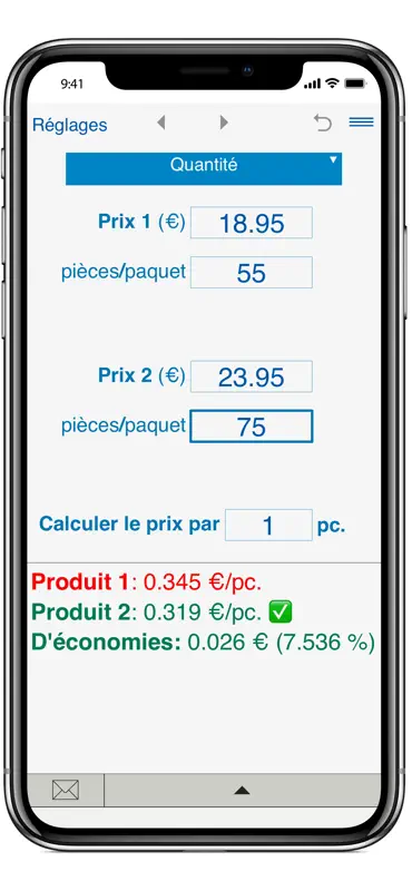 Calculateur de prix unitaires screenshot 1 of 8