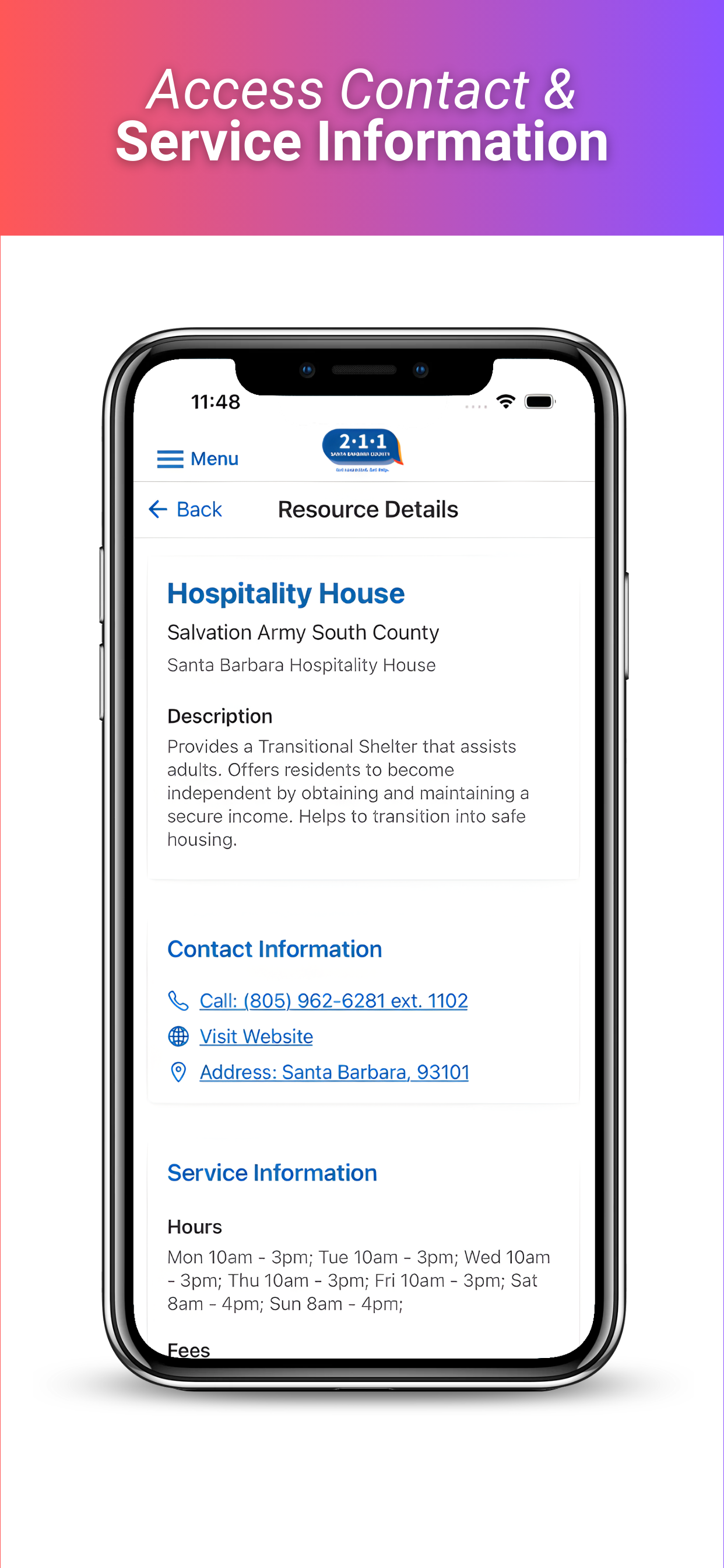 Santa Barbara County 211 screenshot 3