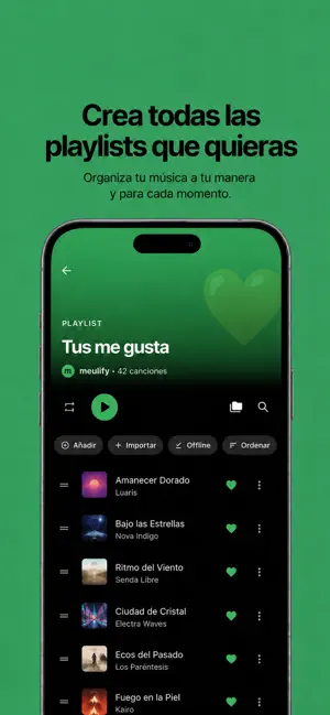 Meulify: Reproductor de música iPhone screenshot 2