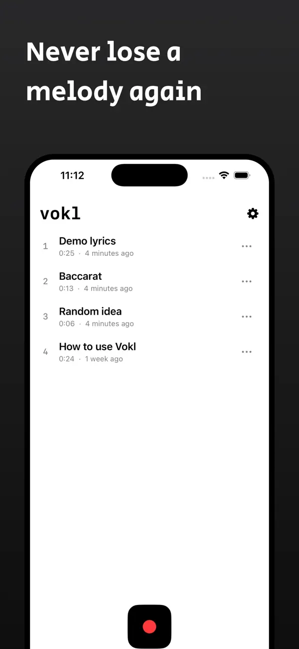 Screenshot #1 pour Vokl - Voice Recorder