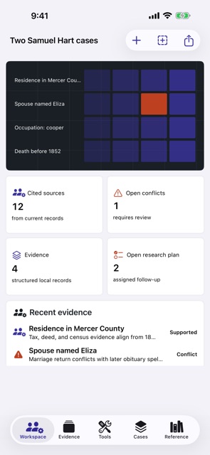 KinCasebook: Genealogy Proof screenshot 1