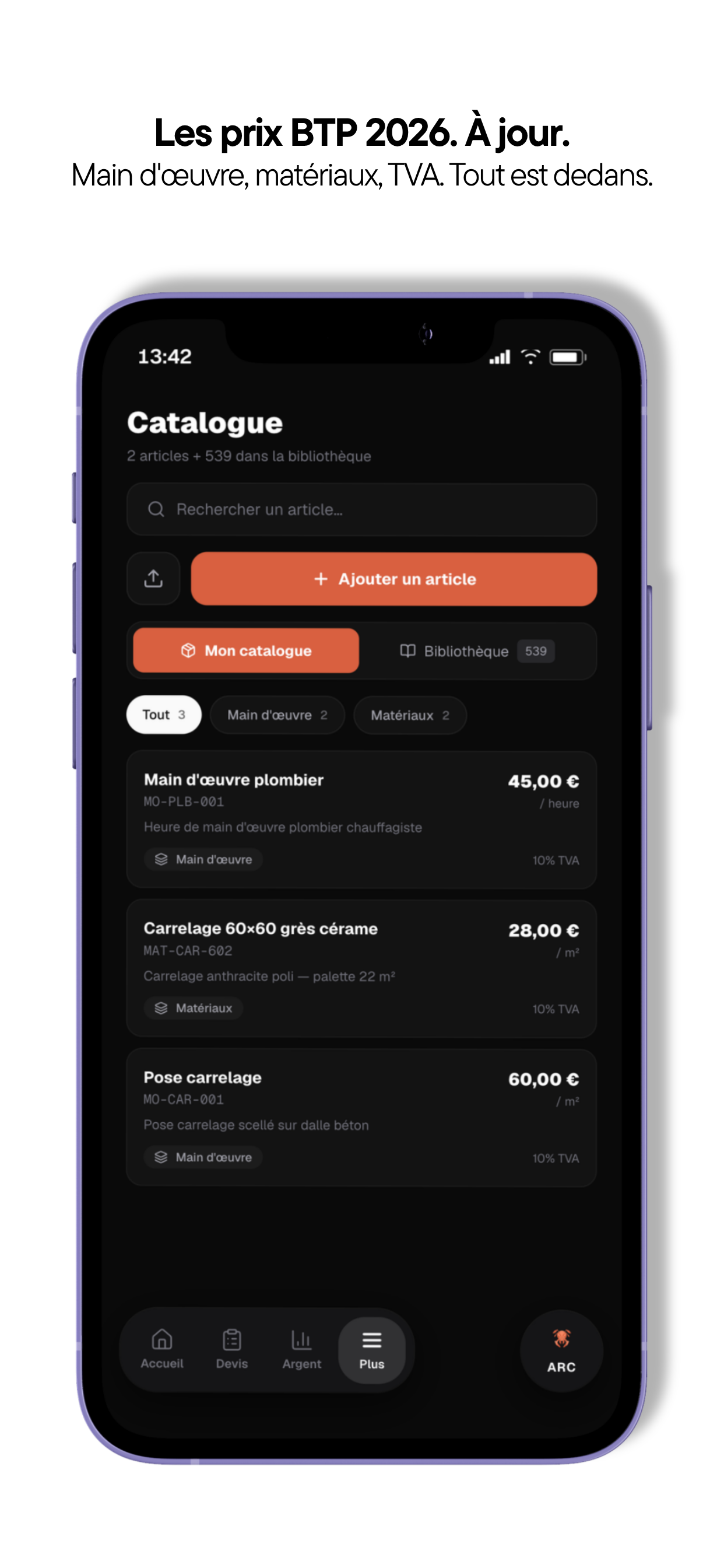KRYVA — Gestion artisan BTP screenshot 3