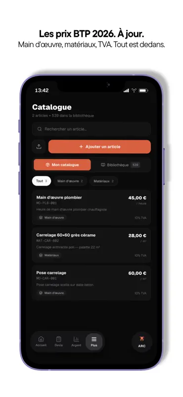 KRYVA — Gestion artisan BTP screenshot 3 of 8