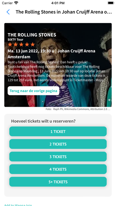 TopTicketShop iPhone app afbeelding 3