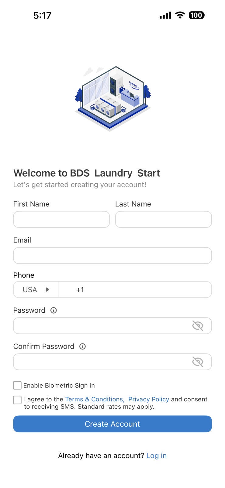 BDS Laundry Start iphone screenshot 2