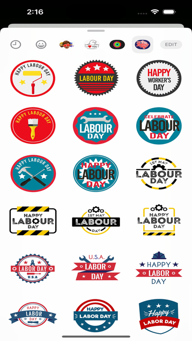 Screenshot #2 pour US Labor Day Stickers