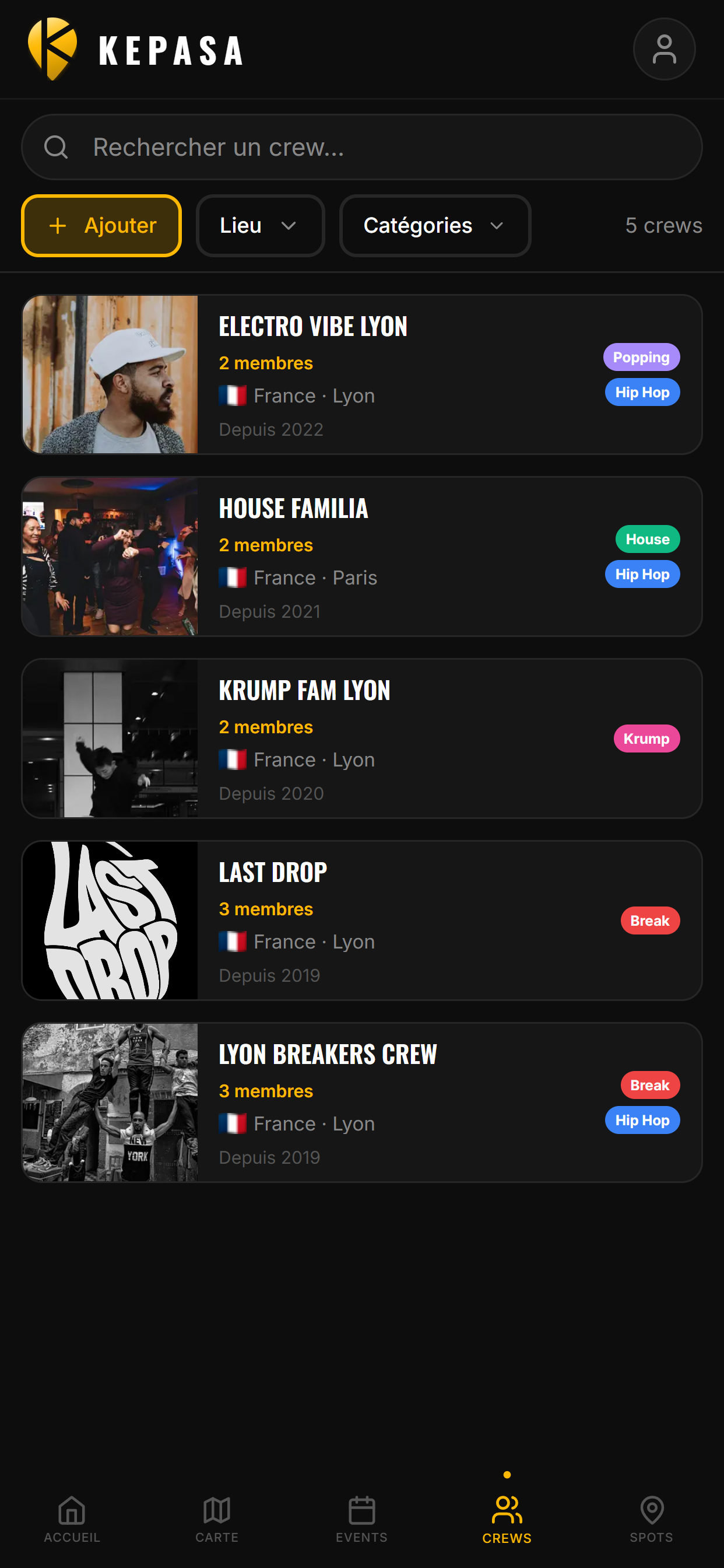 KEPASA : Events, Crews & Spots