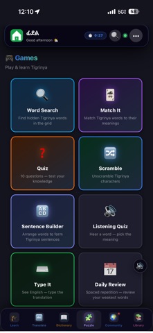 Fidel — Learn Tigrinya screenshot