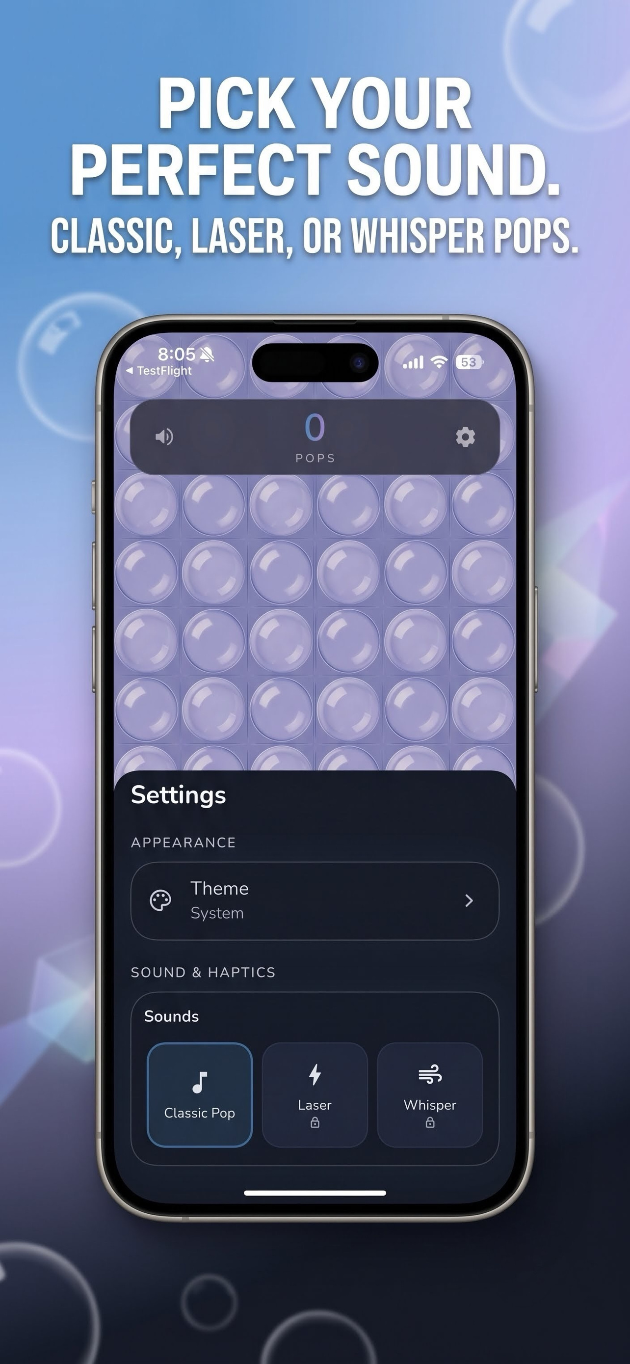 ZenPop: Stress Relief Bubble