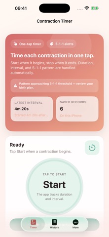 Contraction Timer & Breathe screenshot