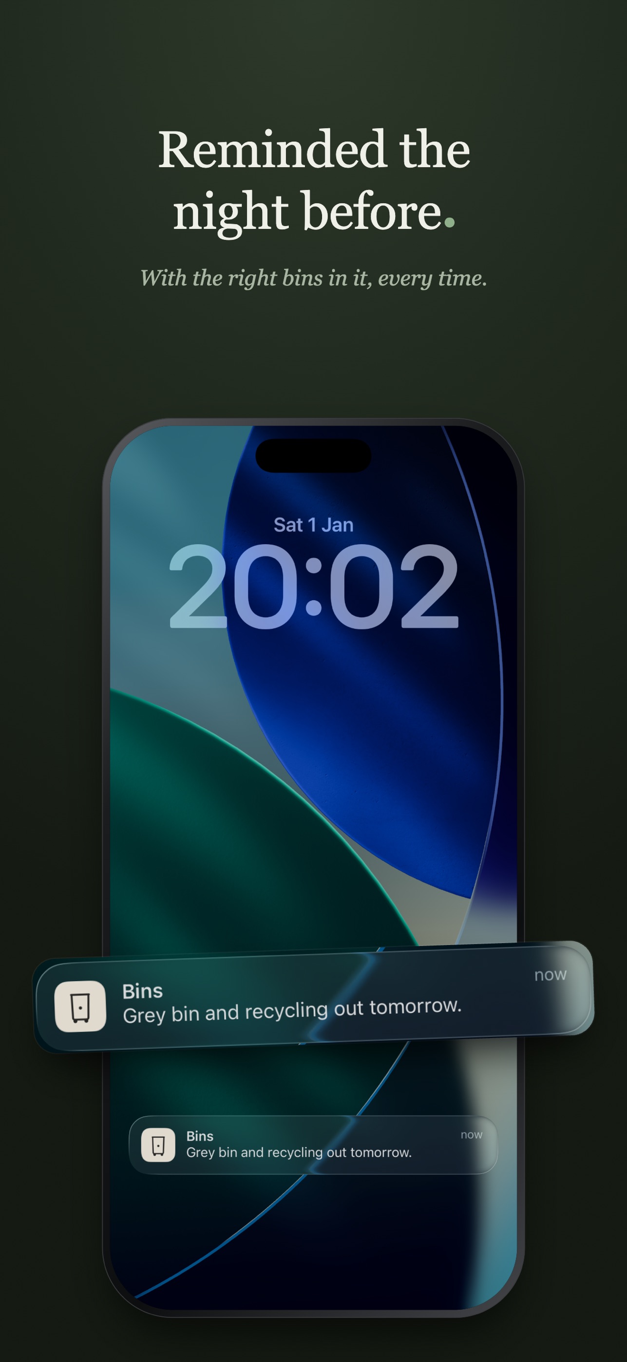 Screenshot 2 of Bins: Bin Collection Reminder