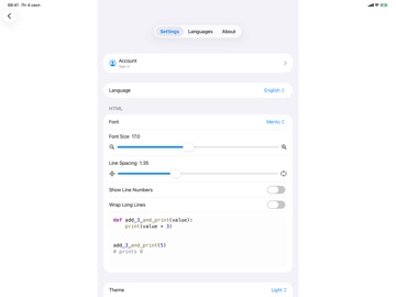 Python & SQL Pro iPad screenshot