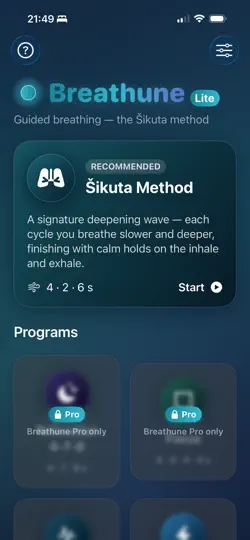 Screenshot von Lite Breathune auf dem iPhone 1
