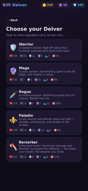 Rift Delver: Dungeon RPG screenshot 1