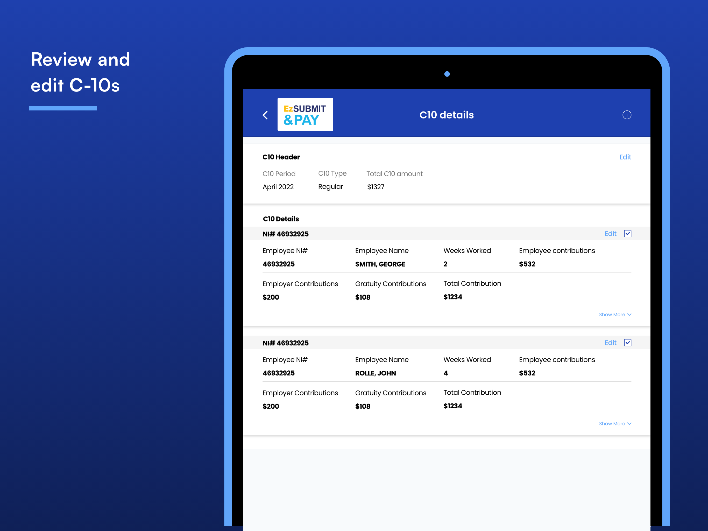C-10 EzSUBMIT & PAY
