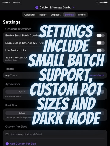 Gumbo Calculator iPad screenshot