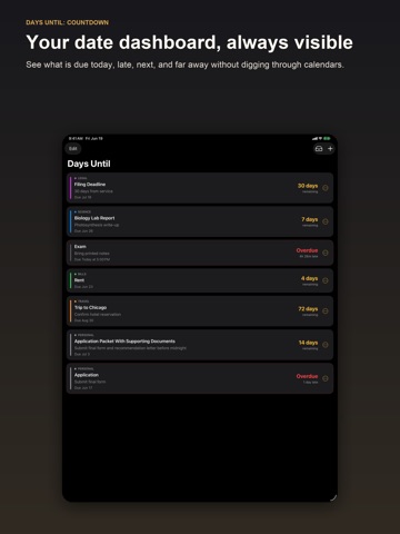 Days Until: Countdown iPad screenshot