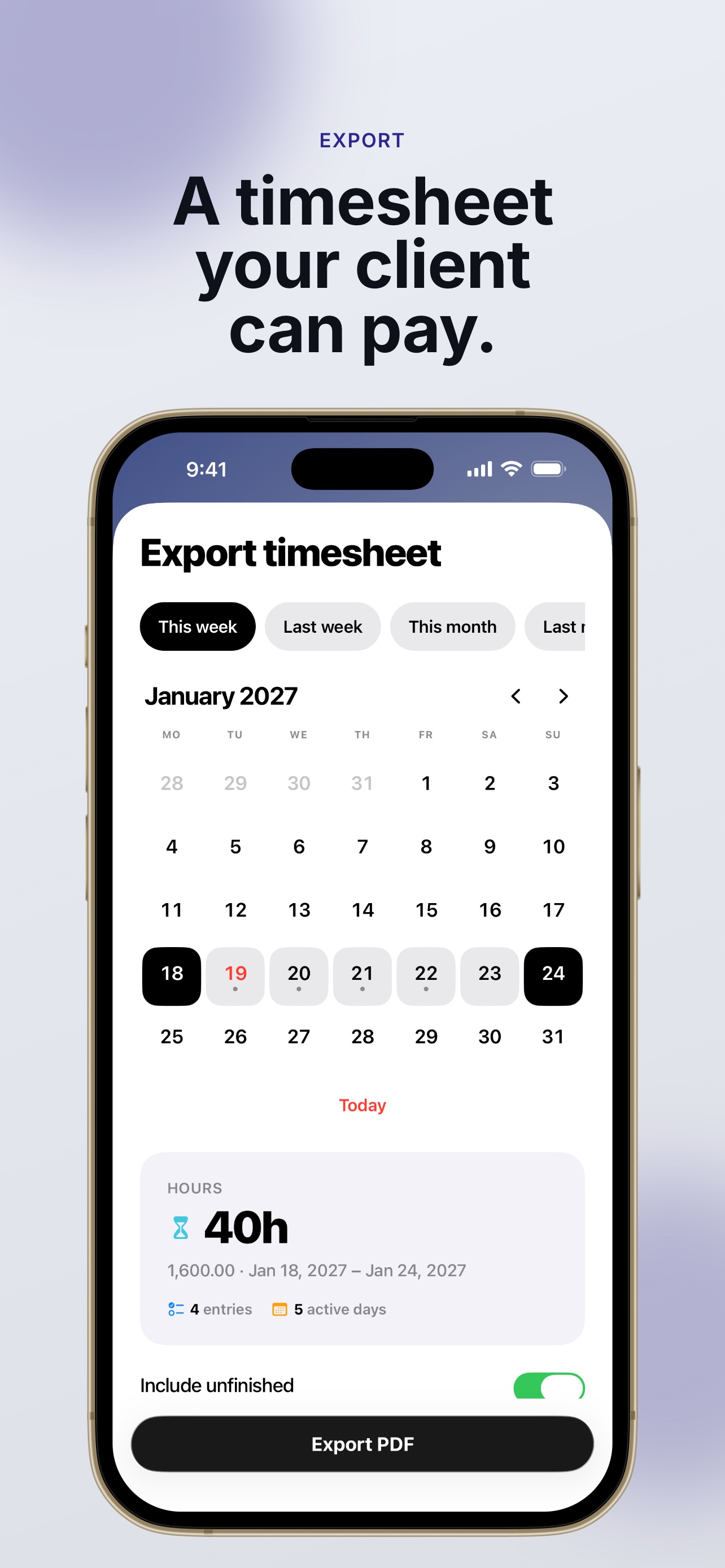 Screenshot 5 of Klok In: Hours & Timesheets