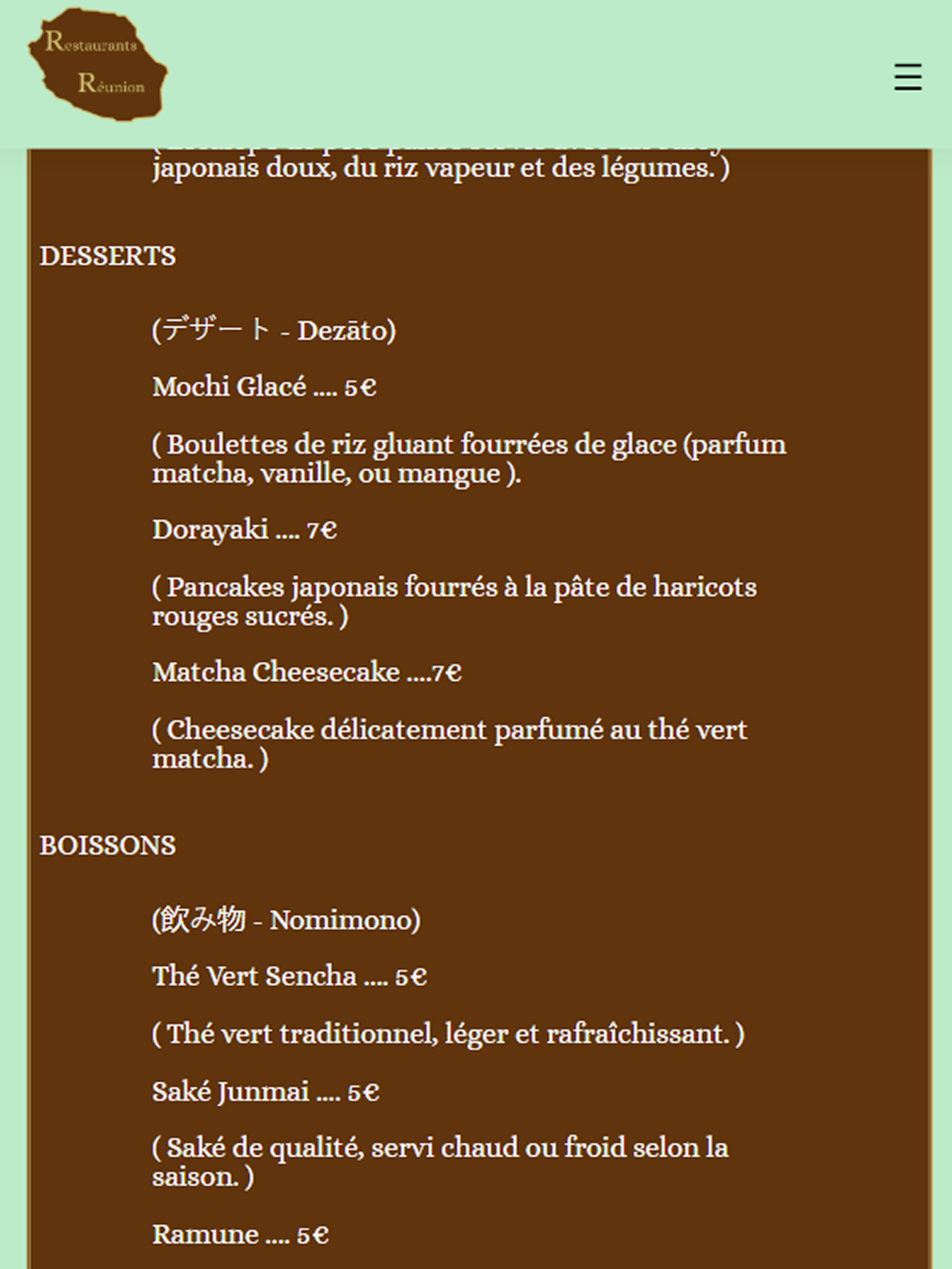 Restaurants Réunion