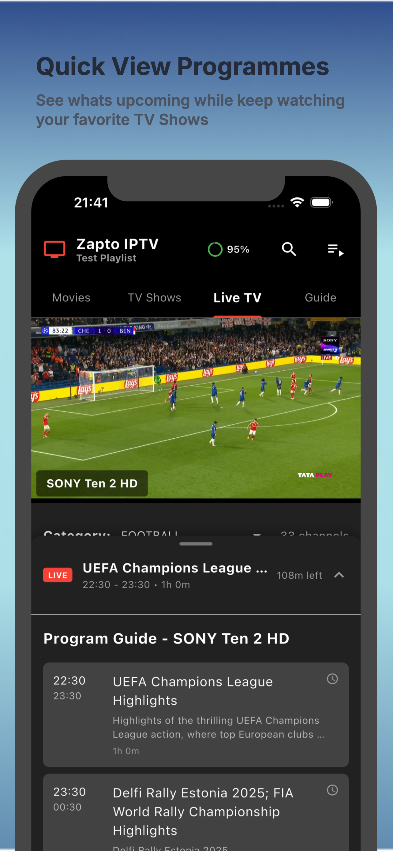 Zapto IPTV - Smartest IPTV App