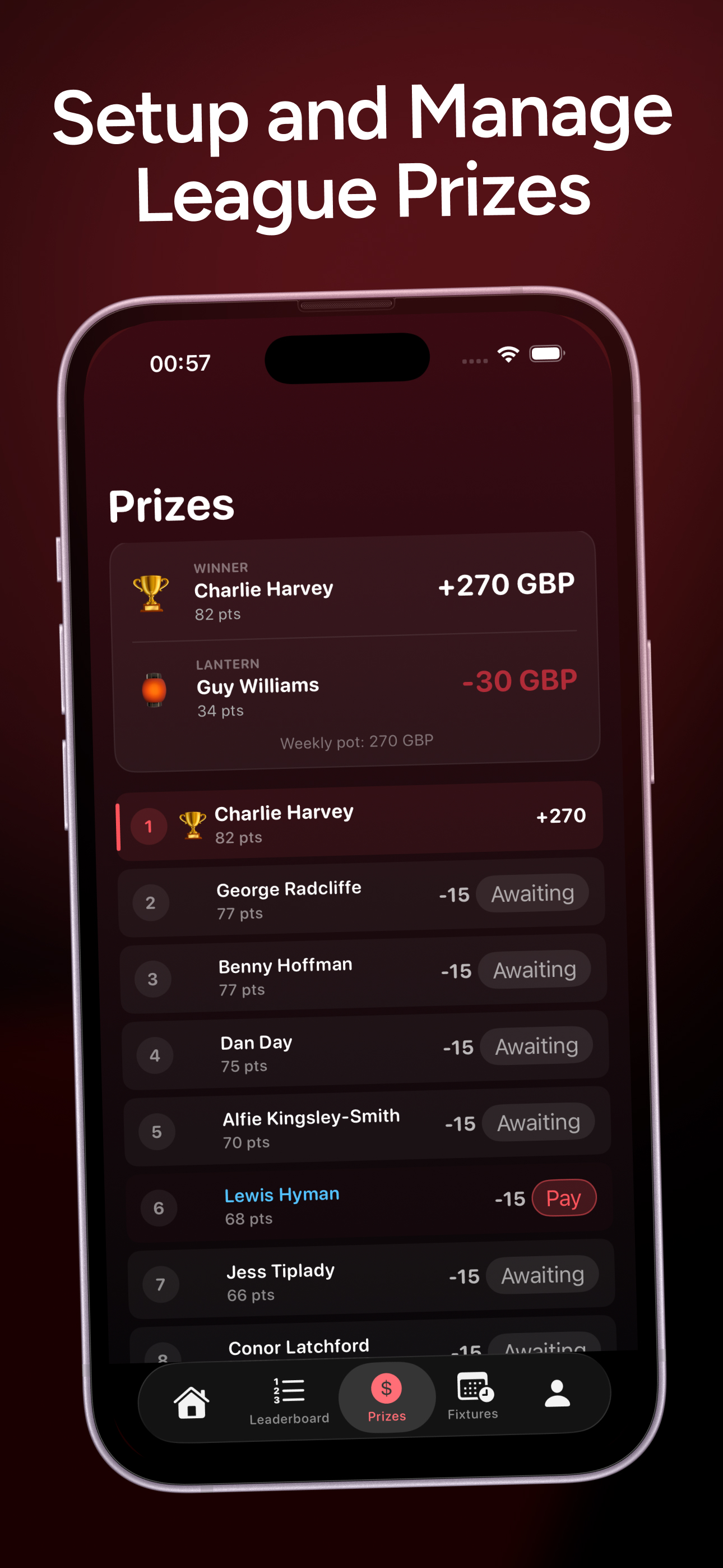 FPL Mini-League Prize Tracker screenshot 4