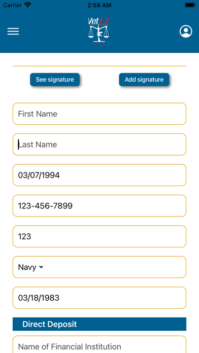VetEZ Claim iPhone screenshot 3 - Lifestyle app