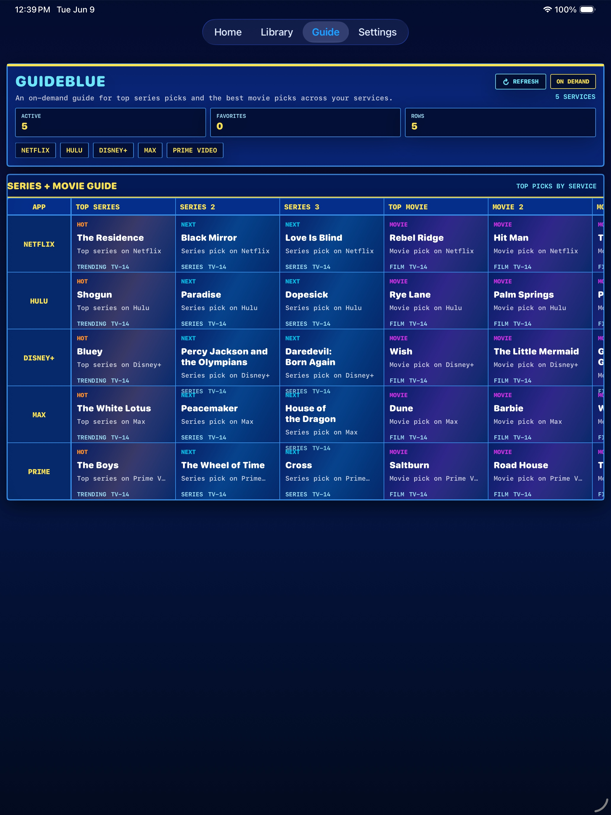 GuideBlue: Streaming Guide screenshot 6
