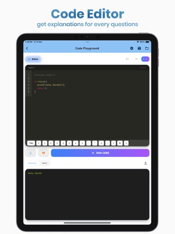 C, C++, C# Quiz iPad screenshot
