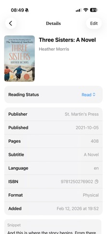 Pocket Shelf - Book Tracker iPhone screenshot