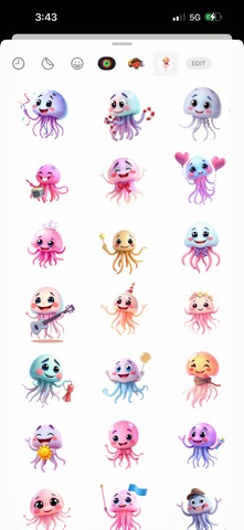 Joyful Jellyfish Stickers iPhone screenshot